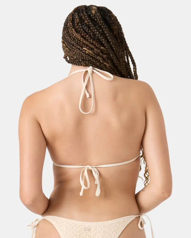 Roxy Womens Bikini Top Crochet Mini Tiki Triangle