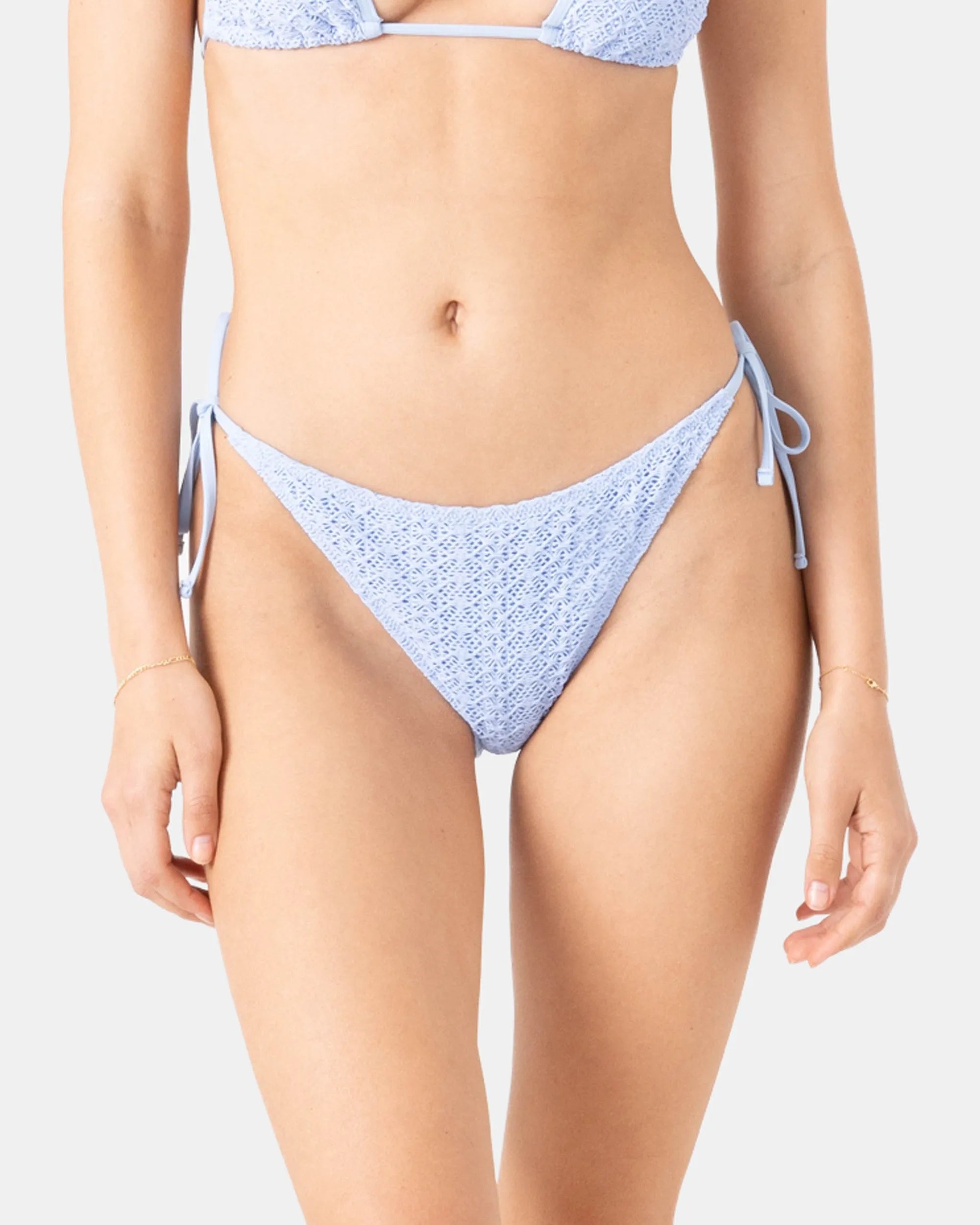 Roxy Womens Bikini Bottoms Crochet Tie Side Cheeky