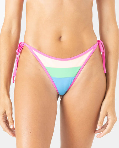 Roxy Womens Bikini Bottoms Surf City Colorblock Tie Side Cheeky