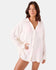 Roxy Womens Shirt Solid Crinkle Long Sleeve Cover Up Camp Shirt