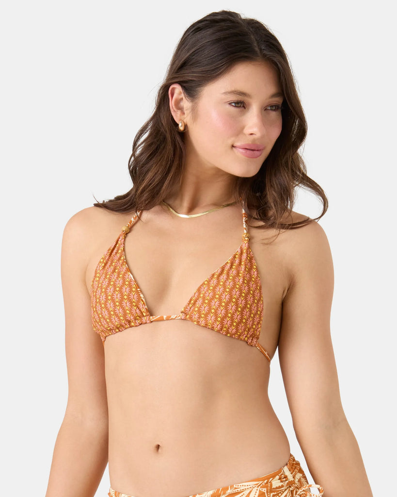 Roxy Womens Bikini Top Ray Of Sunshine Reversible Tiki Triangle