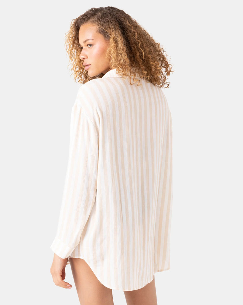 Roxy Womens Shirt Stripe Out Cover Up