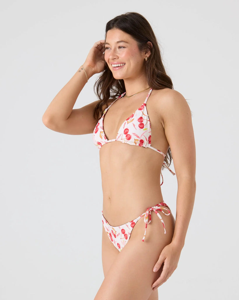 Roxy Womens Bikini Bottoms Cherry On Top Tie Side Moderate