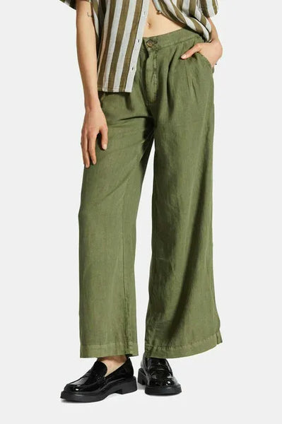 Brixton Womens Pants Vintage Linen Blend Wide Leg