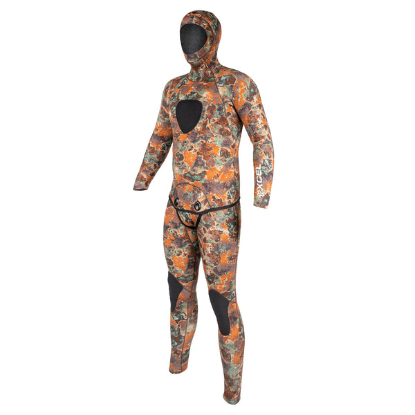 Xcel Men's Free Diver 2-Piece Set Hooded Full Wetsuit 5mm DS