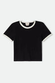 Brixton Womens Shirt Carefree Organic Garment Dye Ringer