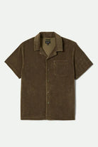 Brixton Mens Knit Bunker French Terry Cloth Camp Collar