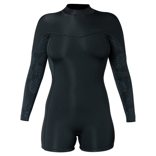 Xcel Women's Axis Long Sleeve Back Zip Boy Short Springsuit 2mm DS
