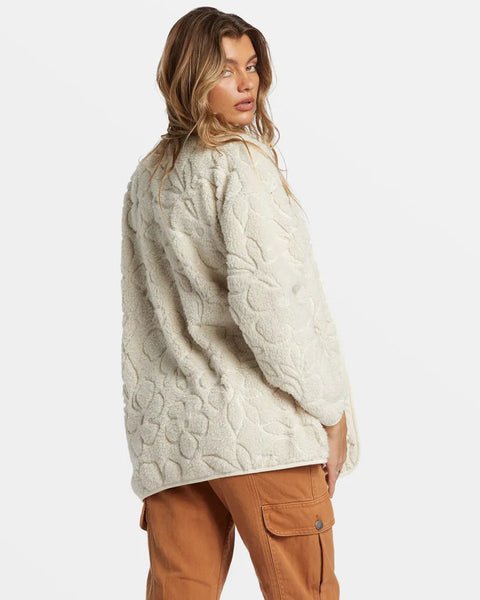 Billabong Womens Jacket Fireside Cozy Buttoned Fleece