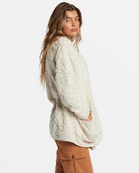 Billabong Womens Jacket Fireside Cozy Buttoned Fleece
