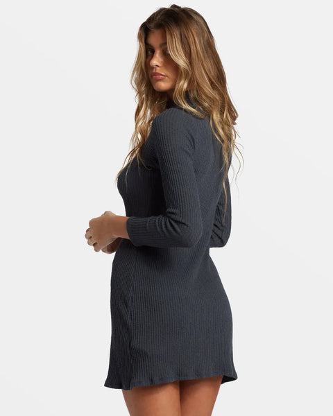 Billabong Womens Dress Dawn Long-Sleeve Mini