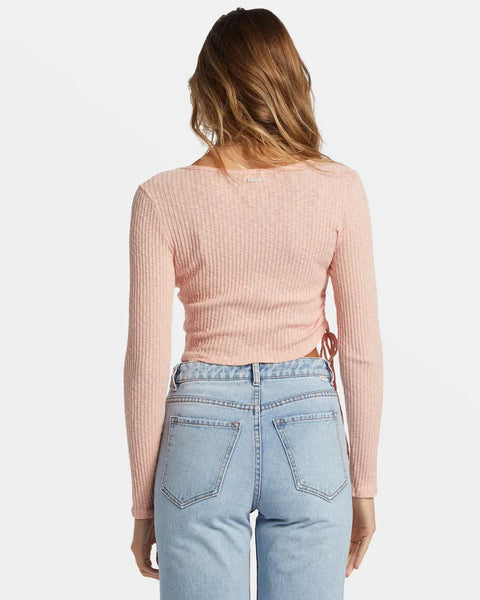 Billabong Womens Shirt Its A Vibe Long Sleeve Cropped Top