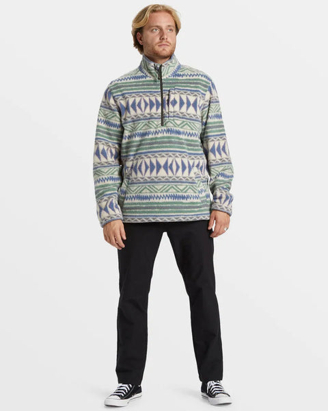 Billabong Mens Sweatshirt Boundary Half-Zip Mock Neck Fleece
