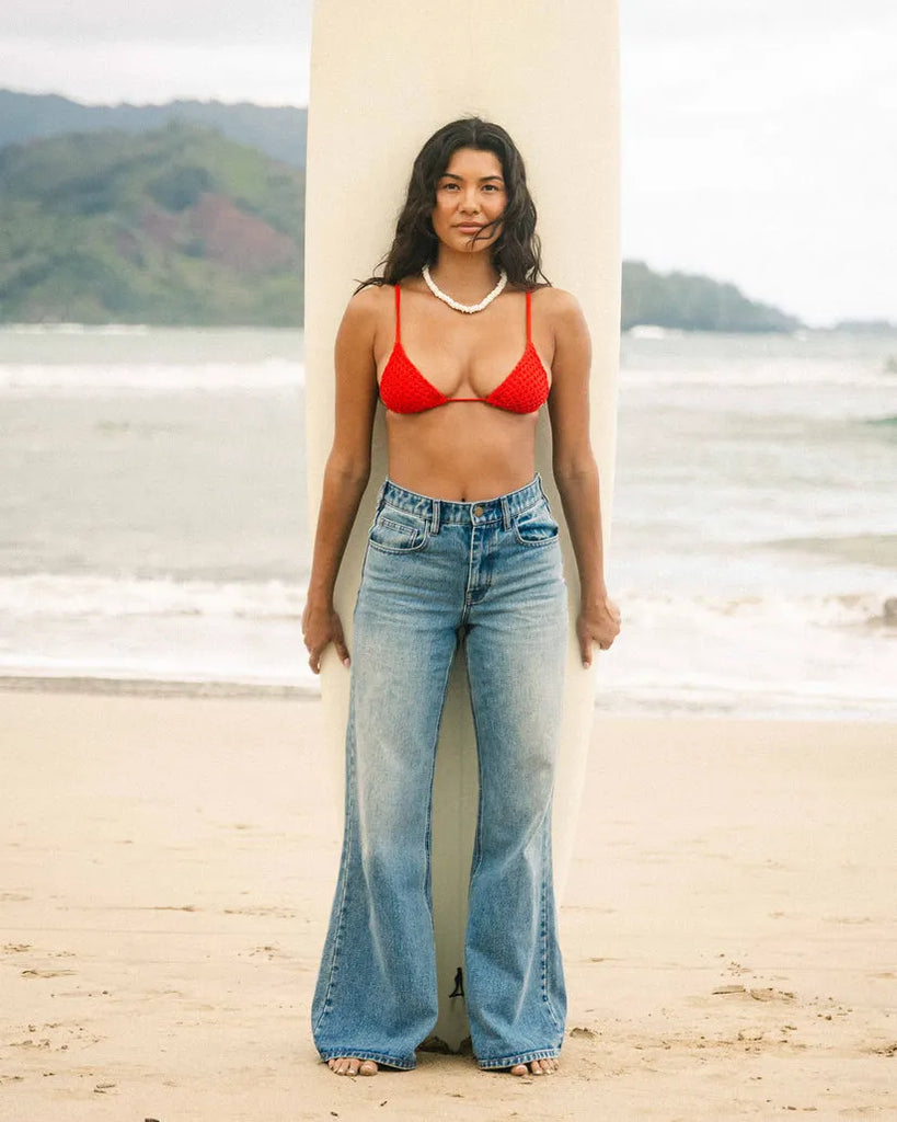 Billabong Womens Pants Free Fall Flare Denim