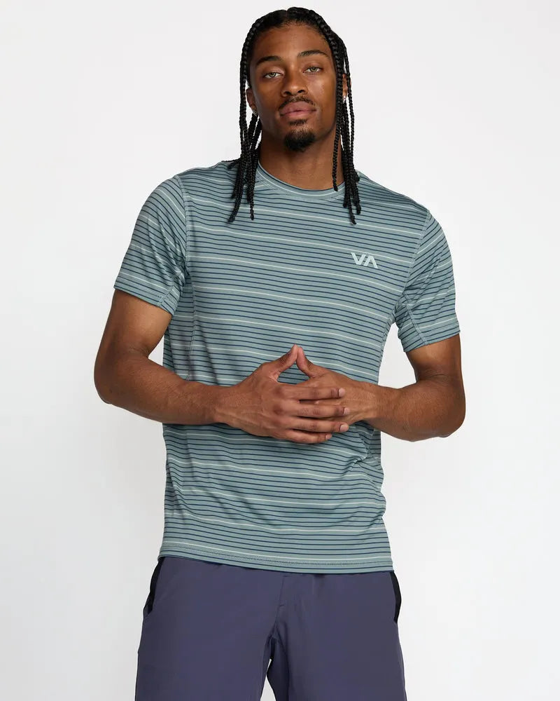 RVCA Mens Shirt Sport Vent Stripe