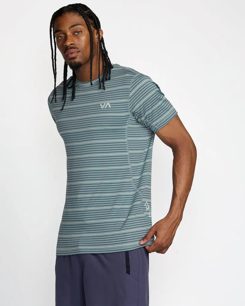 RVCA Mens Shirt Sport Vent Stripe