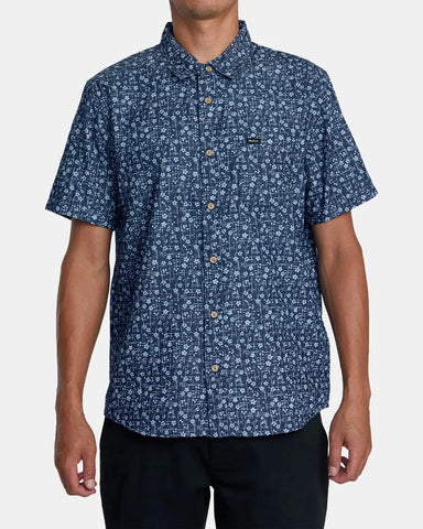 RVCA Mens Woven  Frame Chambray