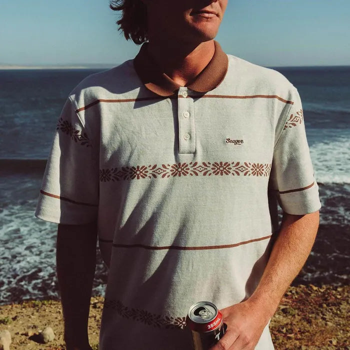 Seager Mens Knit Azteca Polo