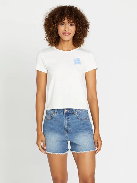 Volcom Womens Shorts Stone Step High Rise Denim