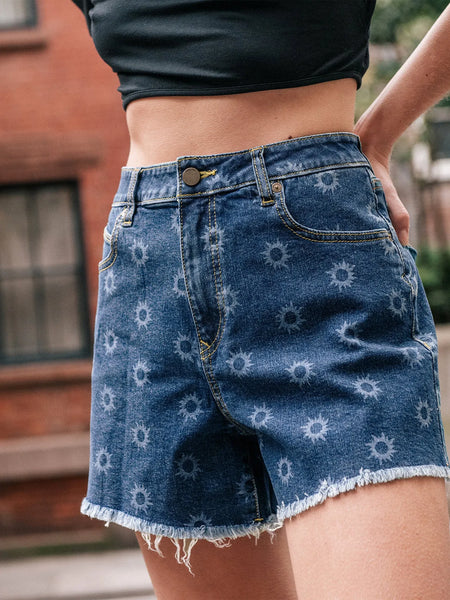Volcom Womens Shorts Stone Step High Rise Denim