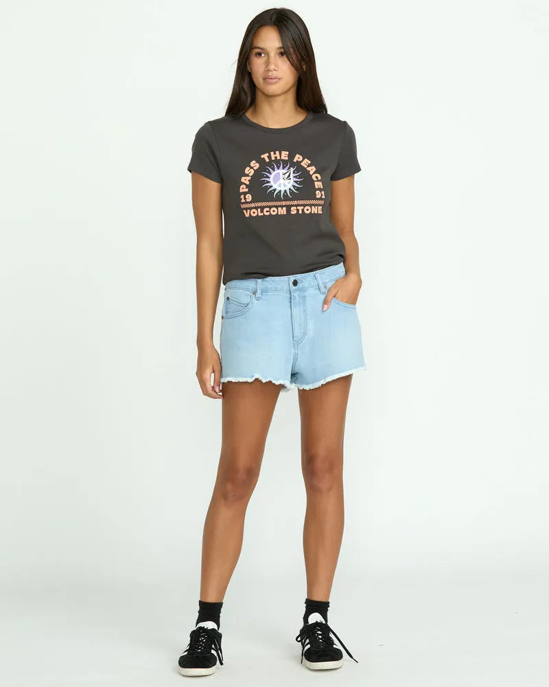 Volcom Womens Shorts 1991 Stoned Denim