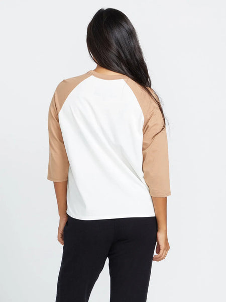 Volcom Womens Shirt Pitch It To Me 3/4 Sleeve Raglan