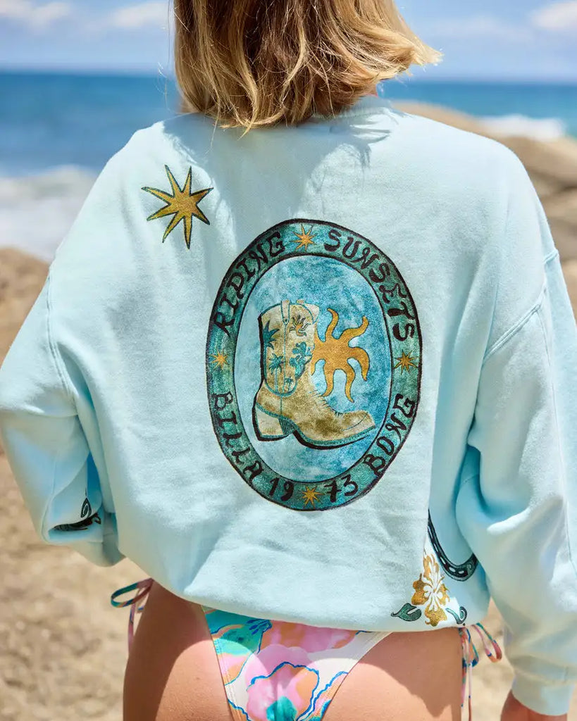 Billabong Womens Sweatshirt Sunset Rider Kendal Crewneck