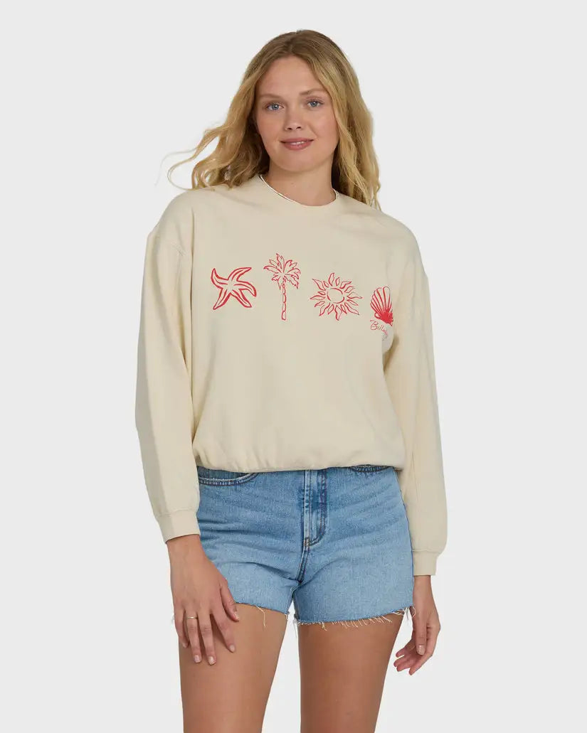 Billabong Womens Sweatshirt Treasure Cay Crewneck