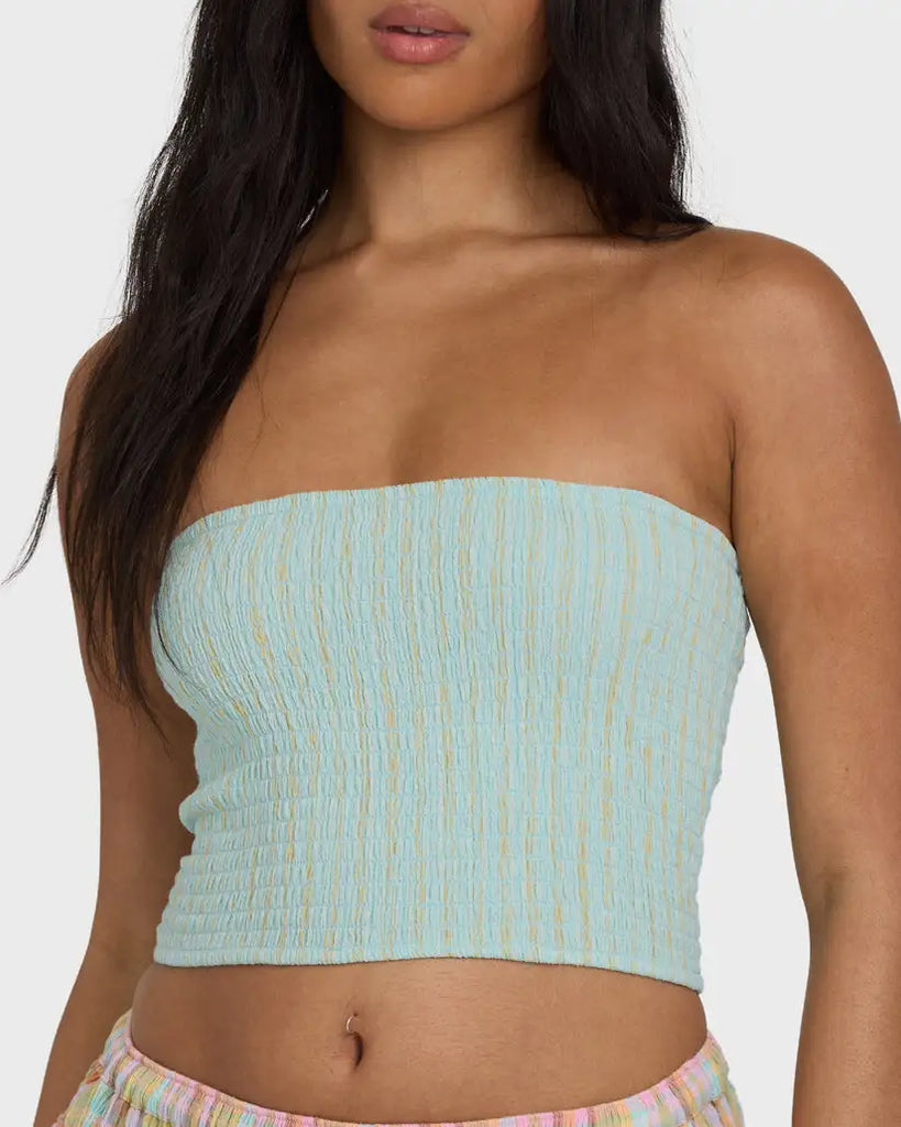 Billabong Womens Tank Top Keep It Simple 2 Tube Sleeveless Woven Shirt