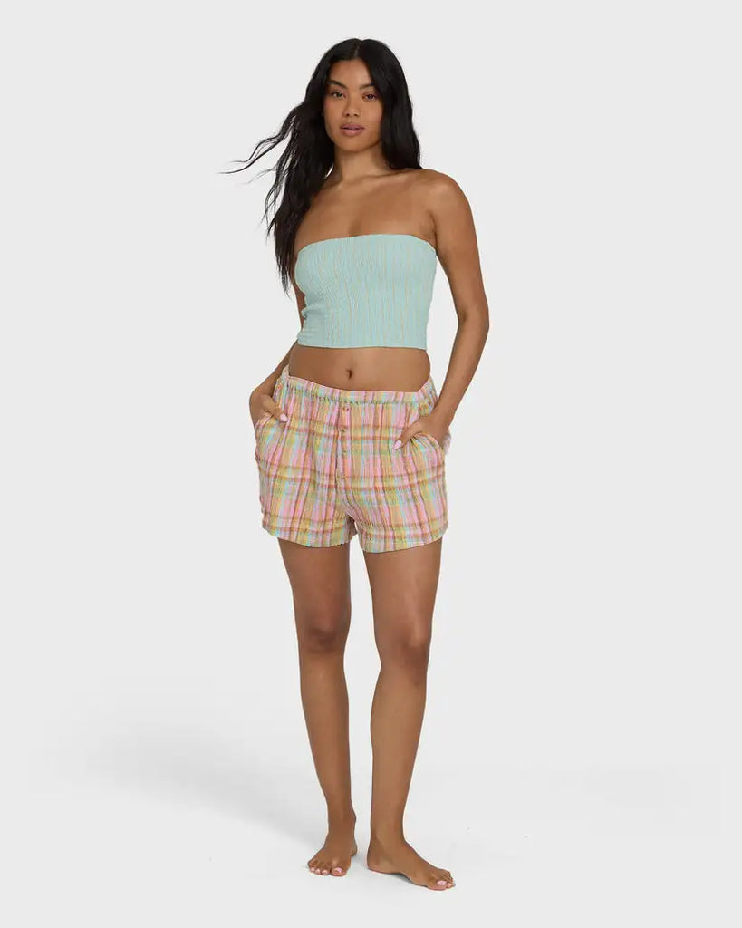 Billabong Womens Tank Top Keep It Simple 2 Tube Sleeveless Woven Shirt