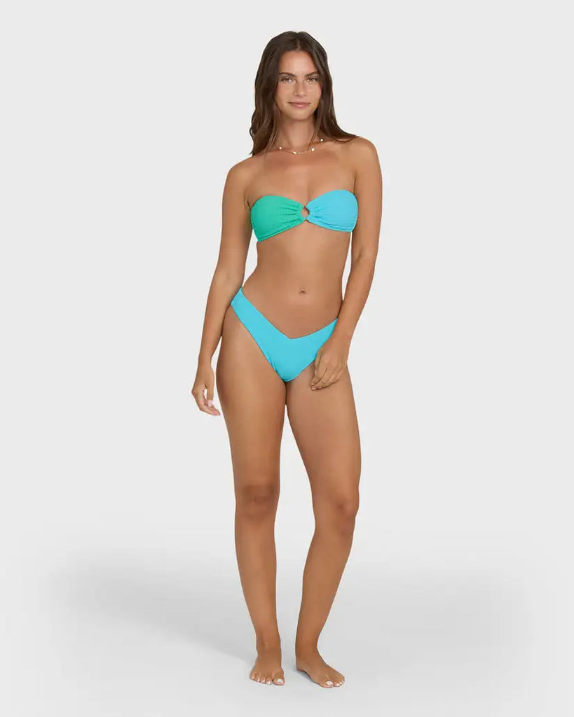 Billabong Womens Bikini Top Sunrays Color Block Rio Bandeau