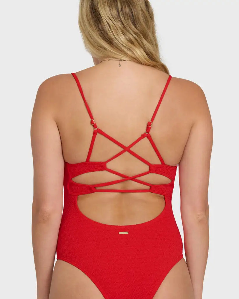 Billabong Womens Swimsuit Rising Tide Strappy One Piece