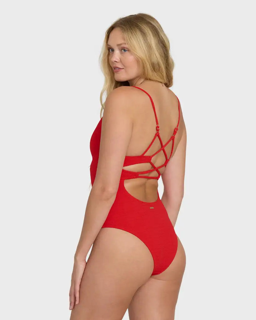 Billabong Womens Swimsuit Rising Tide Strappy One Piece