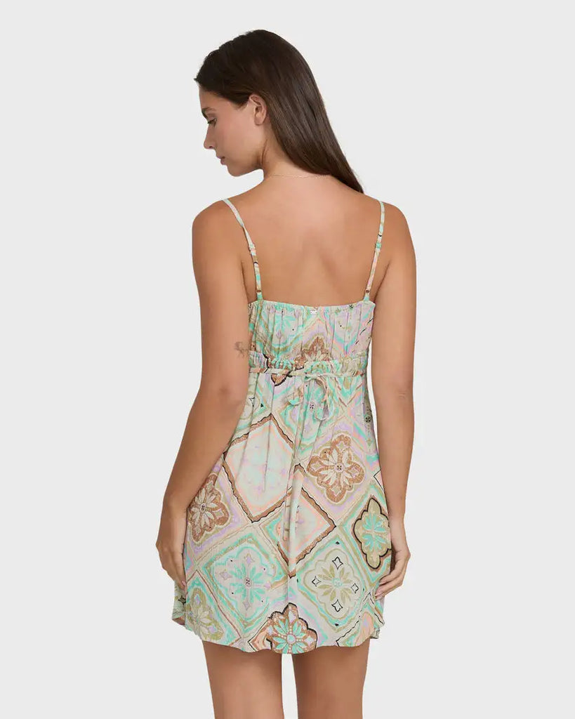 Billabong Womens Dress Dreaming Of Sun Crinkle Mini