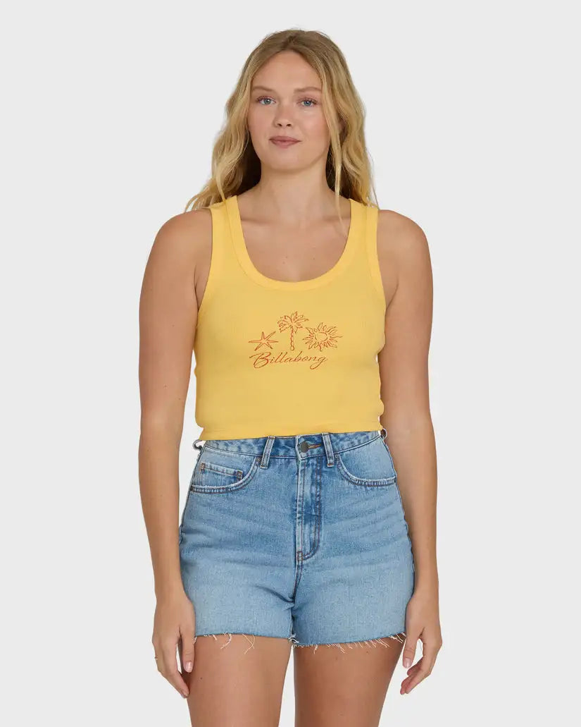 Billabong Womens Tank Top Sun Palm Seashell