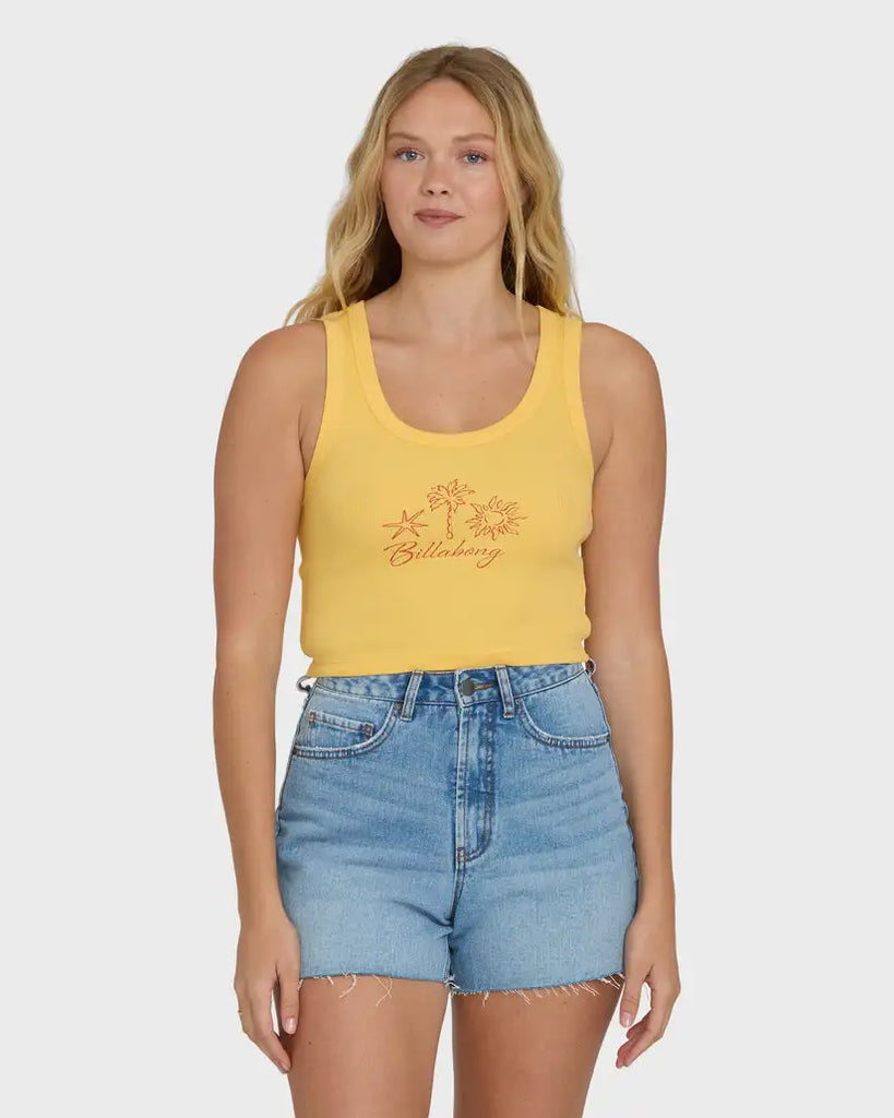 Billabong Womens Tank Top Sun Palm Seashell