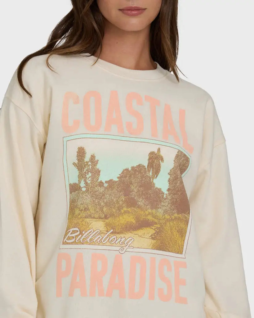 Billabong Womens Sweatshirt Coastal Paradise Crewneck