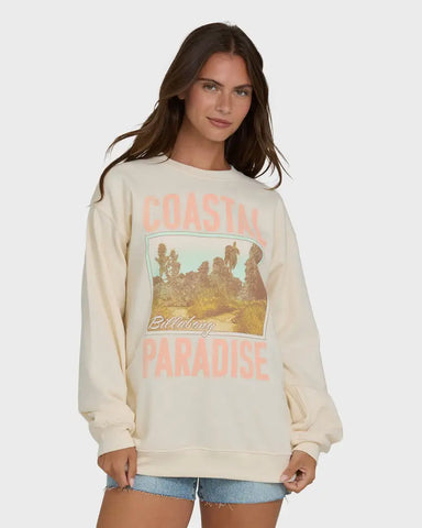 Billabong Womens Sweatshirt Coastal Paradise Crewneck