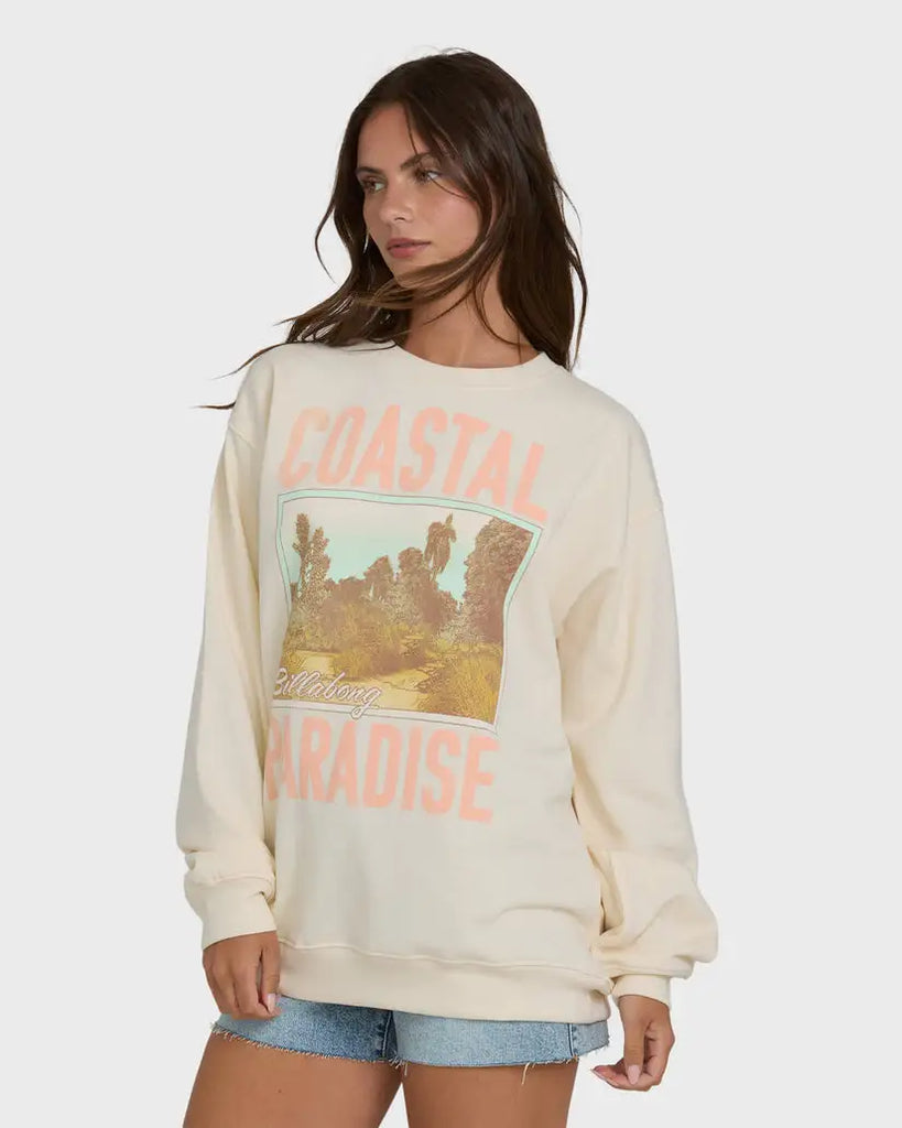 Billabong Womens Sweatshirt Coastal Paradise Crewneck