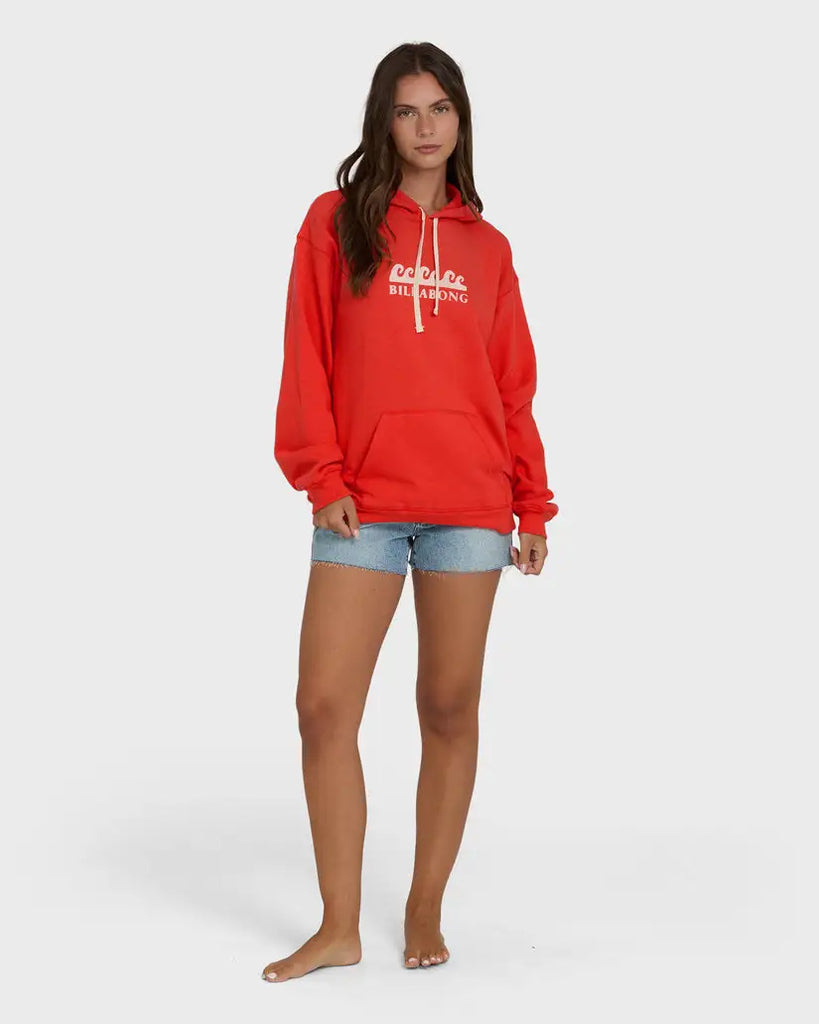 Billabong Womens Sweatshirt Surfing In Town Pullover Hoodie