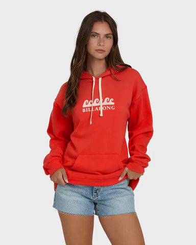 Billabong Womens Sweatshirt Surfing In Town Pullover Hoodie