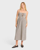 Billabong Womens Dress Beach Check Midi