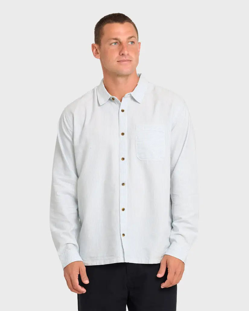 Billabong Mens Shirt Garage Post Up Long Sleeve Oxford