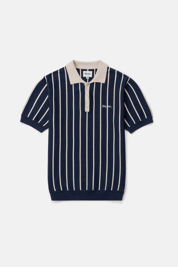Rhythm Mens Knit Striped Polo