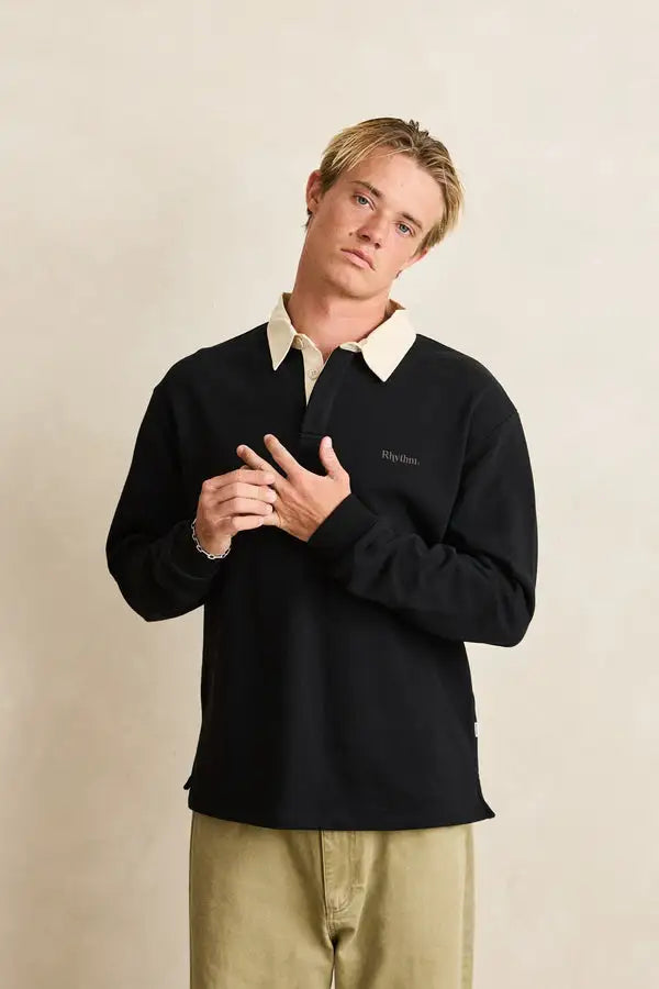 Rhythm Mens Shirt Vintage Rugby Polo