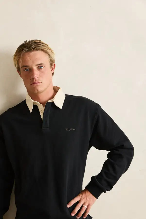 Rhythm Mens Shirt Vintage Rugby Polo