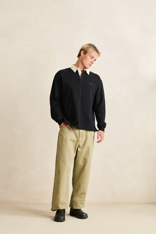 Rhythm Mens Shirt Vintage Rugby Polo