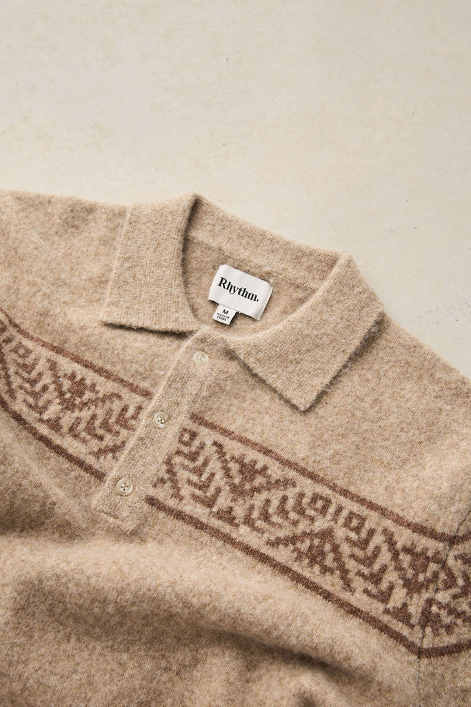 Rhythm Mens Shirt Longreach Jaquard Knit