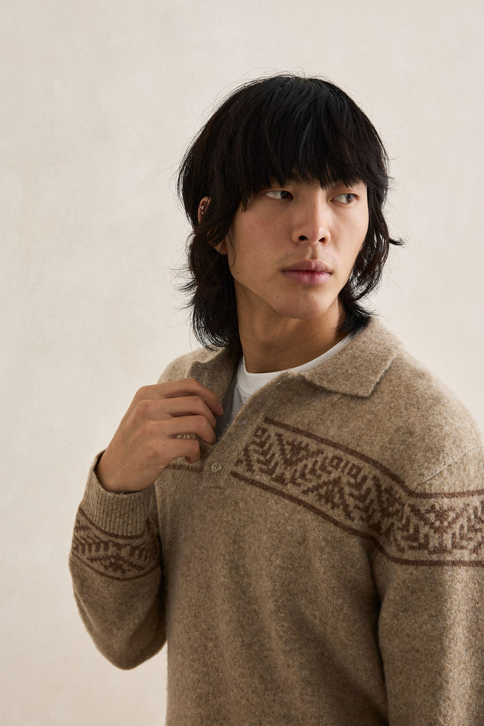 Rhythm Mens Shirt Longreach Jaquard Knit