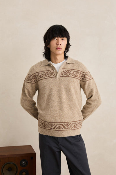 Rhythm Mens Shirt Longreach Jaquard Knit